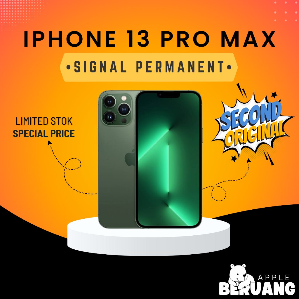 iP 13 Pro Max 128GB 256GB 512GB Second Like New Signal Permanent BC Bergaransi