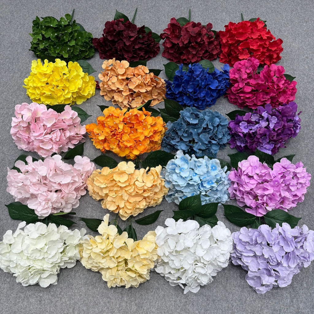 BUNGA ARTIFICIAL HYDRANGEA JUMBO 5 CABANG | WARNA BERAGAM | DEKORASI WEDDING, PERNIKAHAN & KAMAR