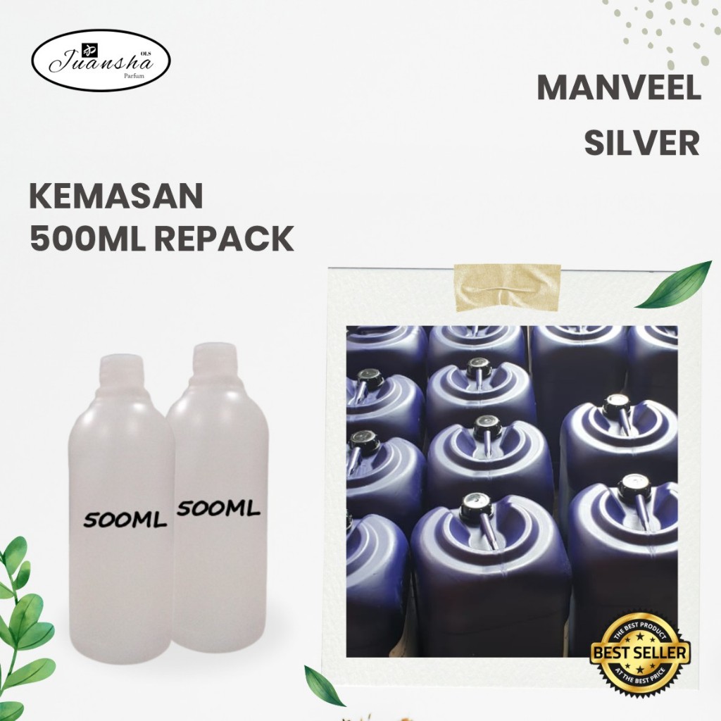 BIBIT PARFUM MURNI SILVER MANVEEL 500ML REPACK