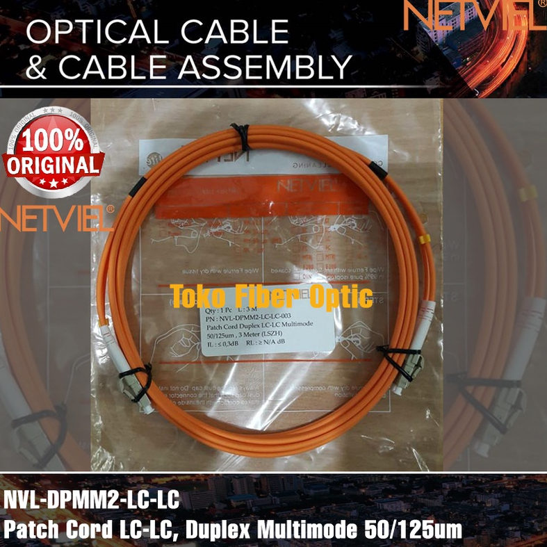 Netviel Patch Cord LC-LC, Duplex Multimode 50/125um, 1 - 20 meter (LSZH)