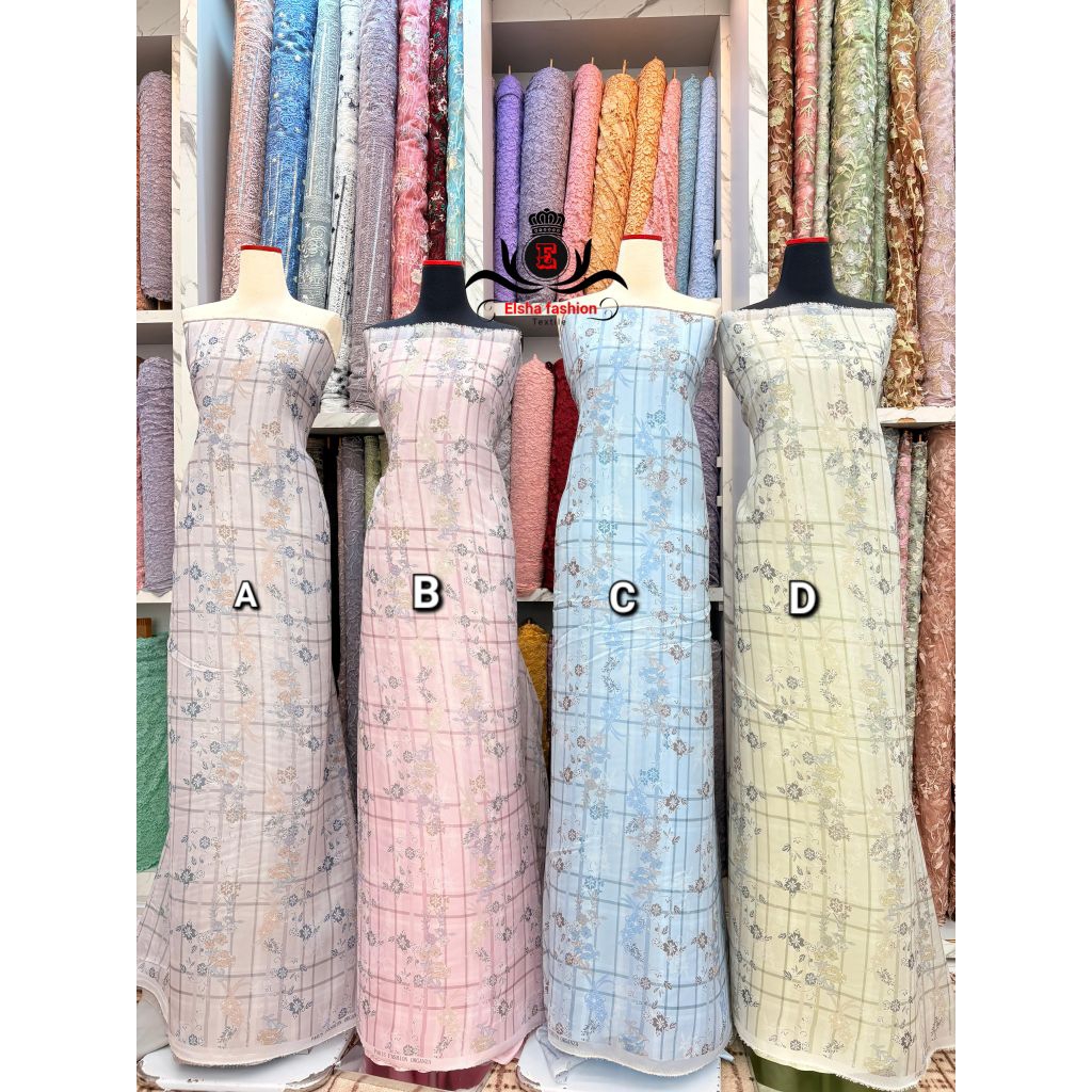 KAIN ORGANZA SILK PRINT||HARGA PERSETENGAH METER