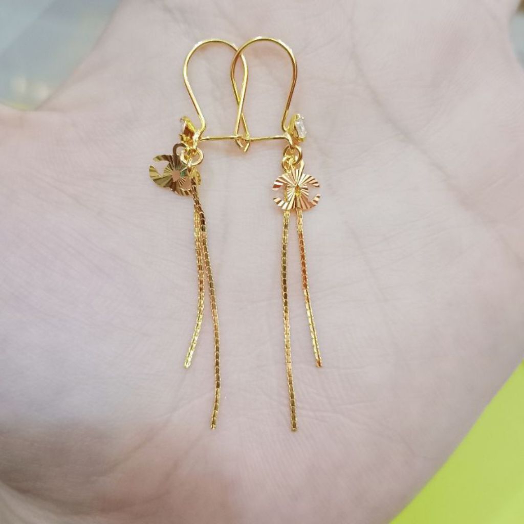 ANTING JURAI PANJANG PERAK ASLI 925 LAPIS EMAS