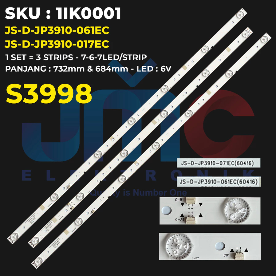 BACKLIGHT TV LED ICHIKO 39 INCH S3998 3998