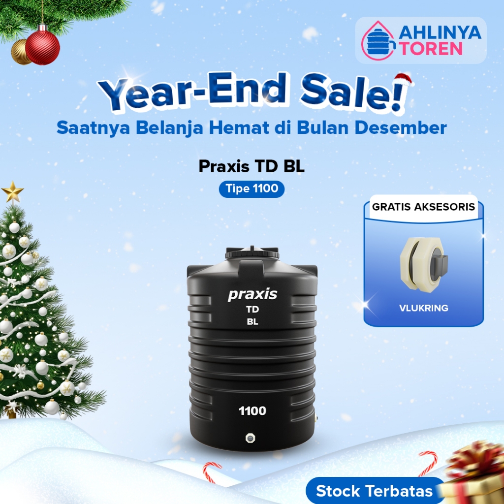 Tandon Toren Tangki Air PRAXIS 1100 Liter Anti Lumut Termurah dan Kuat Paling Murah