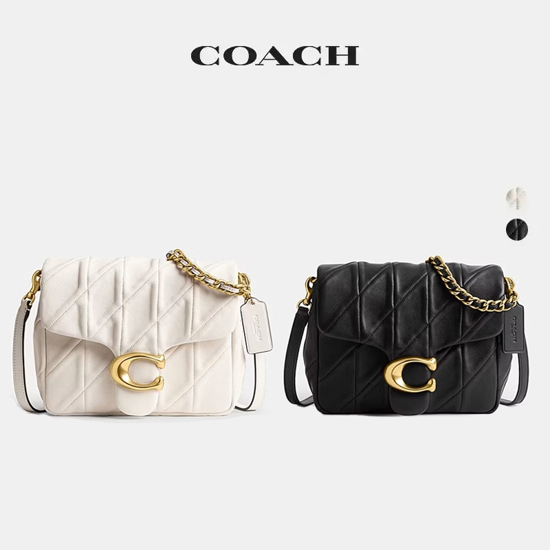 Coach Times Square TABBY Quilted Shoulder Bag With Quilting Coach Tas Bahu Tas Selempang Tas Rantai 