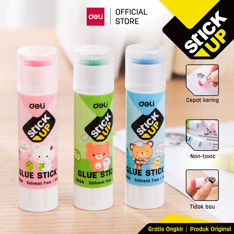 Deli Lem Glue Stik Kinerja Perekat yang sangat kuat tidak beracun sesuai dengan EN-71 E7165A