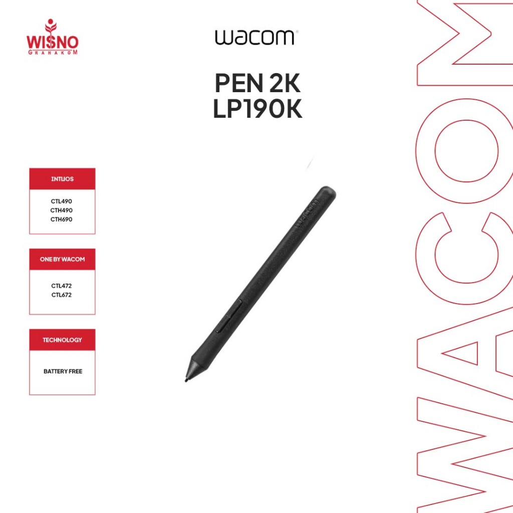 Wacom Pen LP-190K Original - Stylus One by Wacom CTL-472 672 / Intuos Draw Art CTH-490 CTL-490