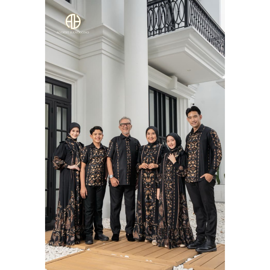 Baju Lebaran Sarimbit Agoest Hanggono syari terbaru Senandung Raya premium