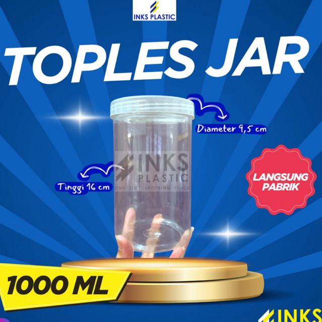 TOPLES 1000 ML JAR TABUNG 1 L POLOS