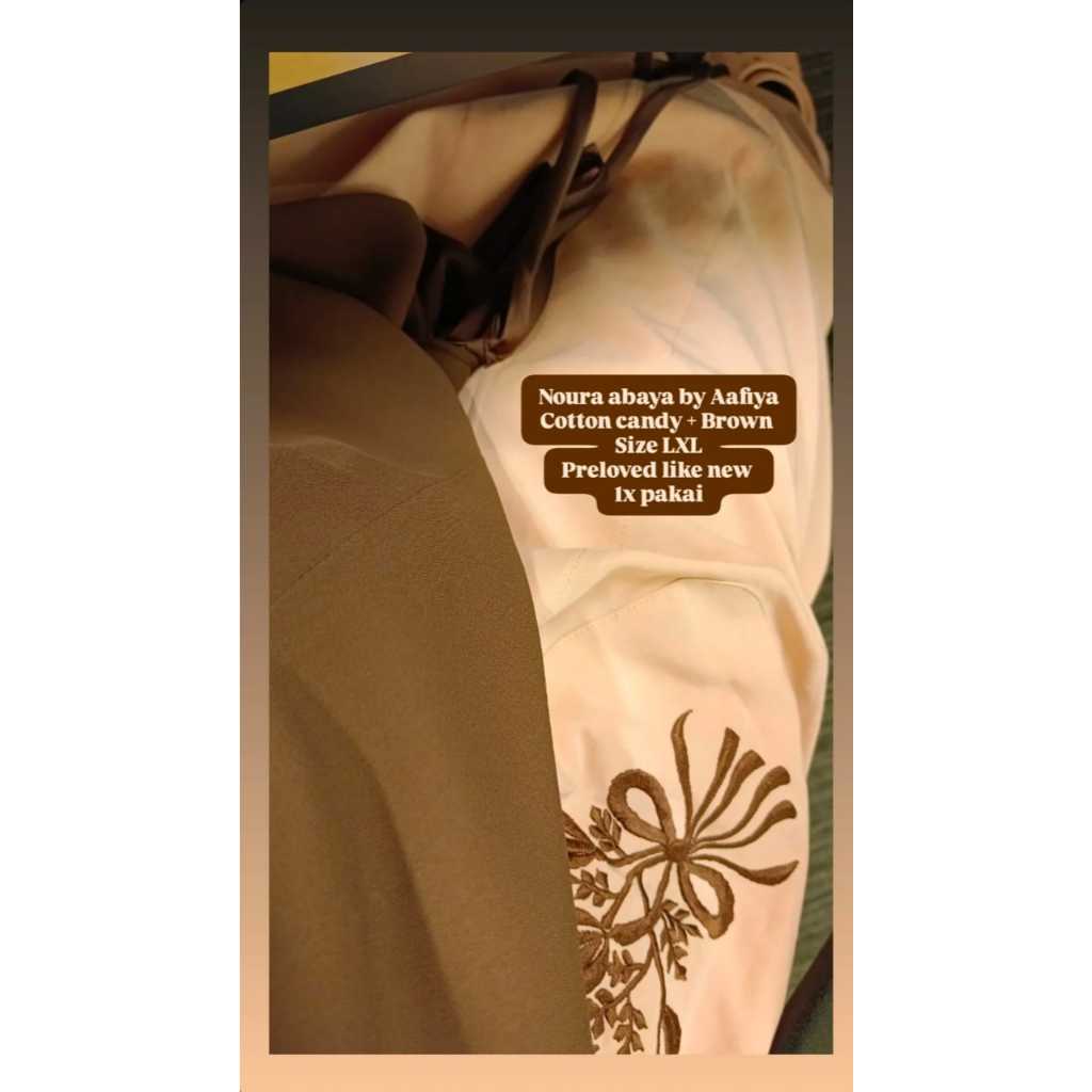 Noura Abaya by Aafiya - Cotton Candy & Brown LXL