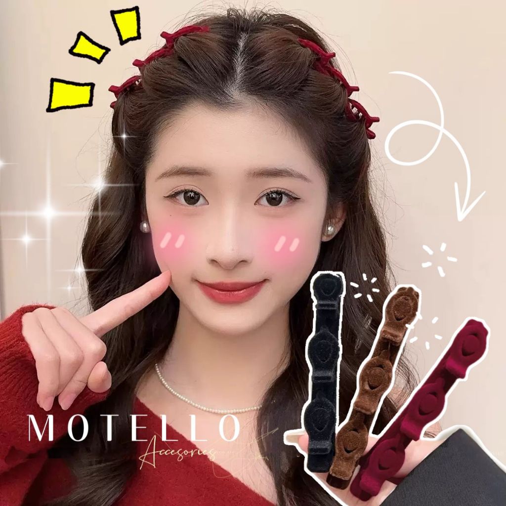 Motello Jepit Rambut Elegan Model Velvet Mawar