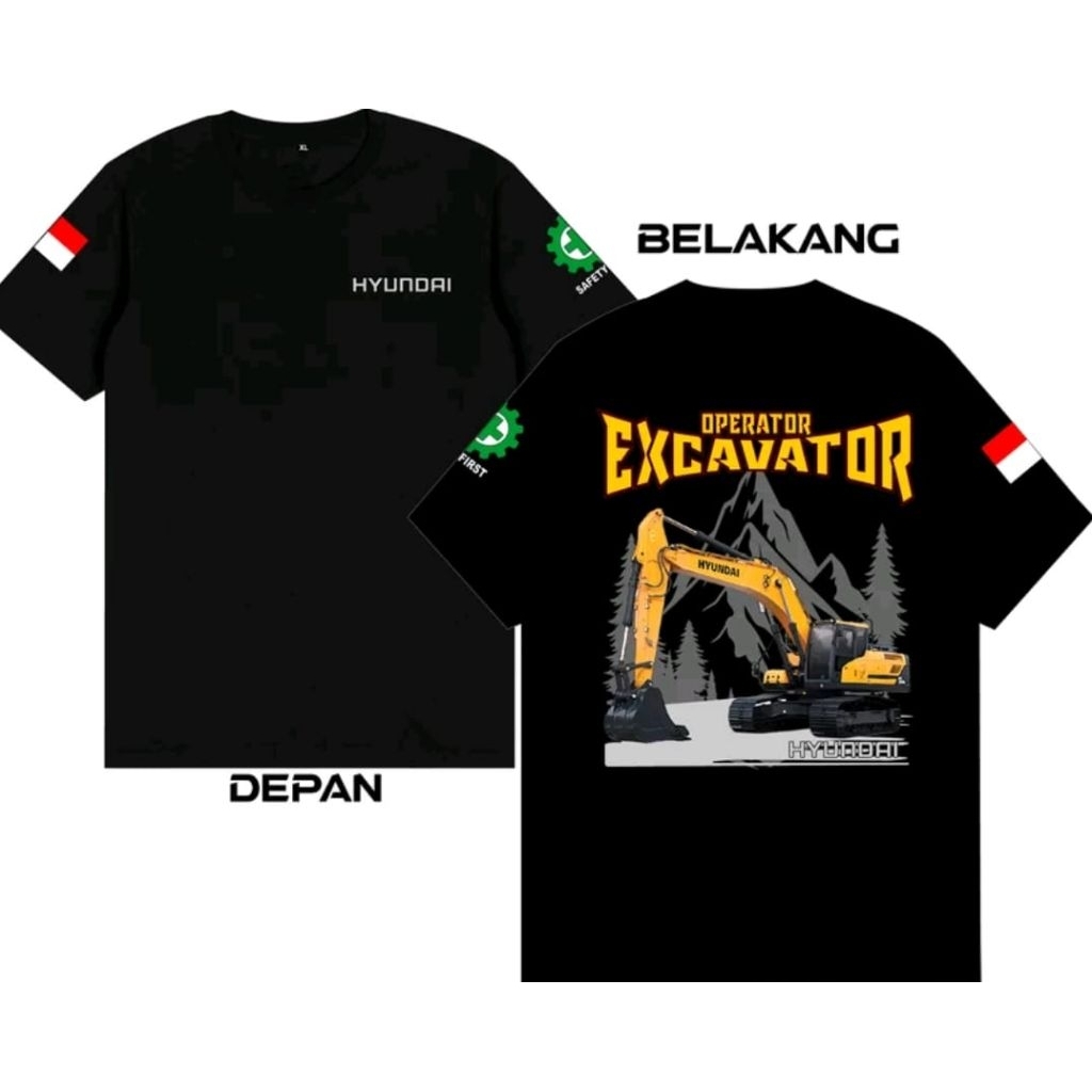Kaos T shirt operator excavator Hyundai