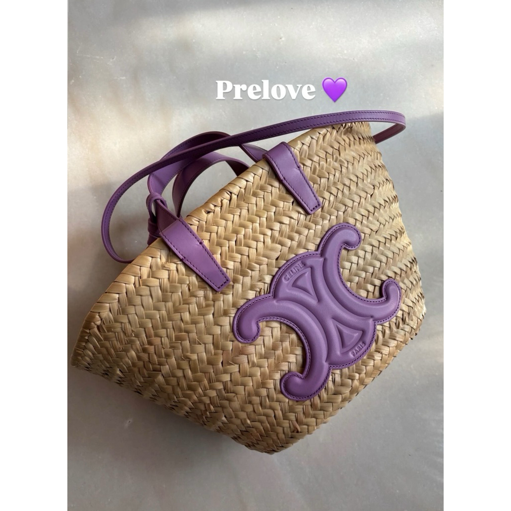 Prelove LikeNew Celine Classic Small Panier Bag with purple logo