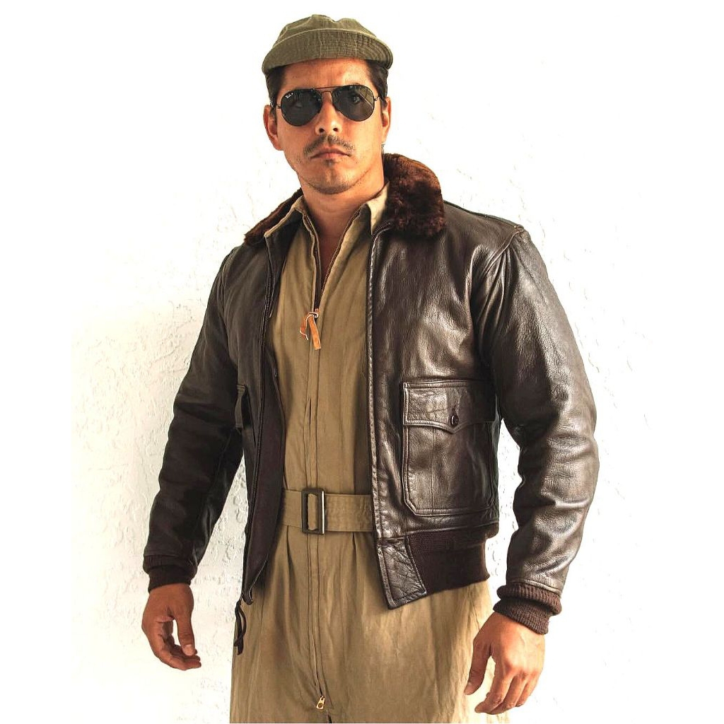 Vtg 80s Brill Bros G1 US NAVY Military Flight Jacket X Jaket Kulit Avirex Schott Buzz Rickson's Real