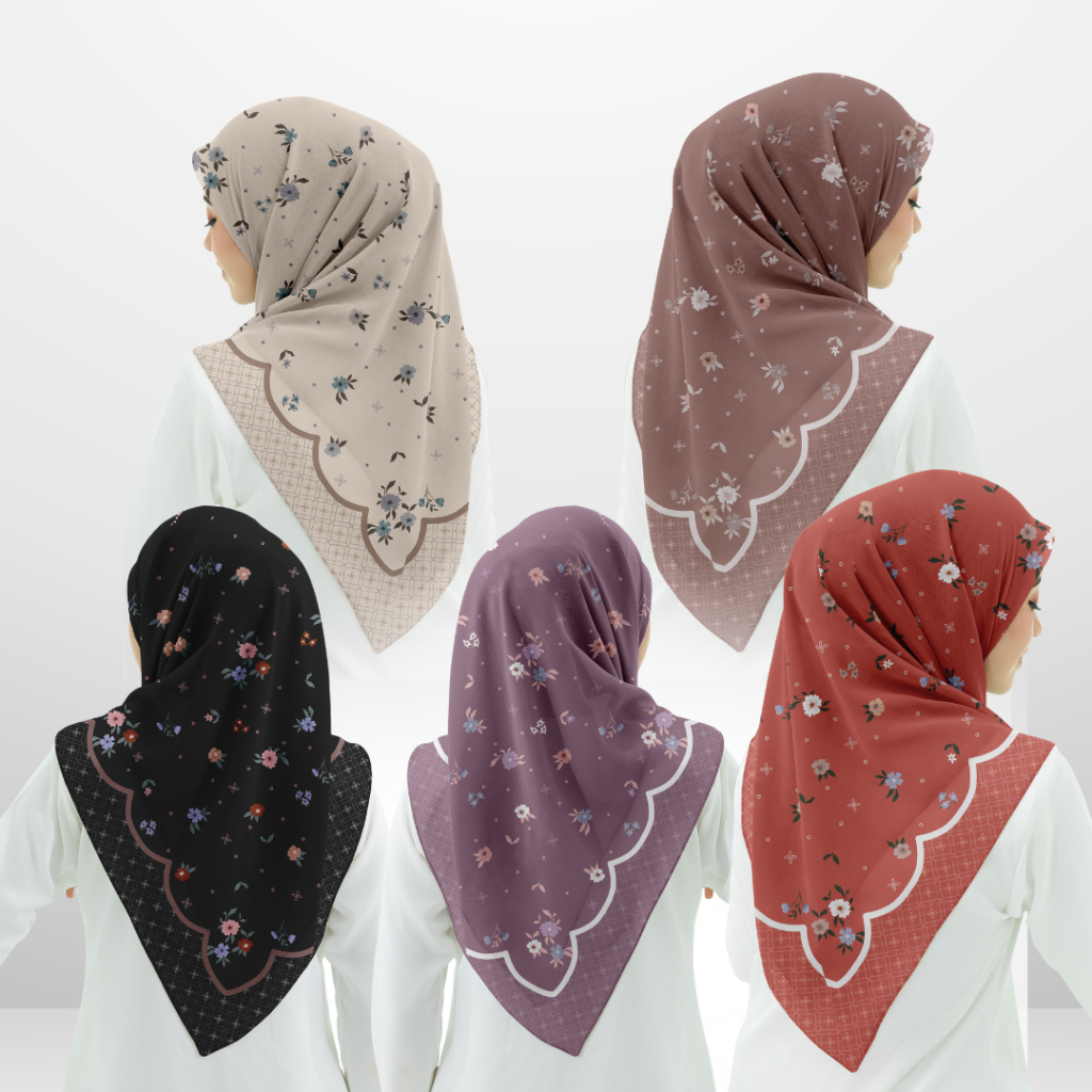 Shofa Fashion - Hijab kerudung segi empat Voal motif Series Mundara