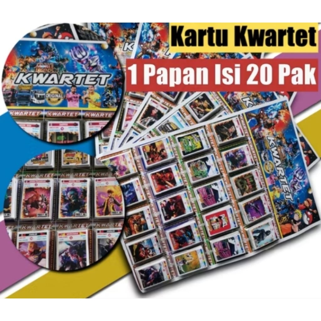 KARTU KWARTET VIRAL kartu jadul motif gambar kartun