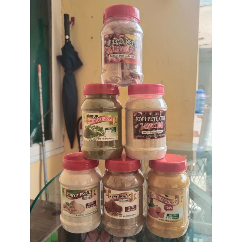 Jahe merah, ketumbar, kunyit putih, kopi lamtoro