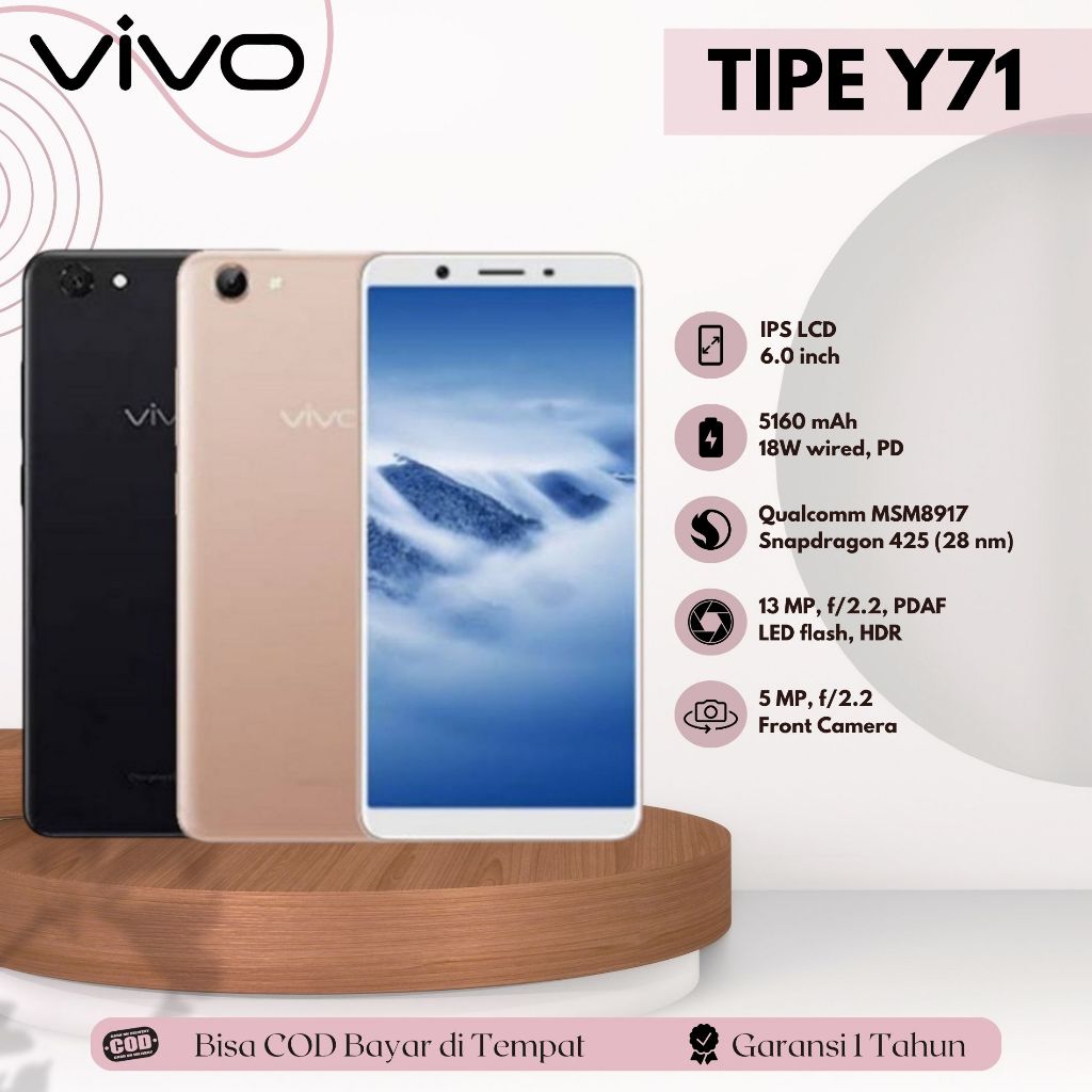 HP VIVO Y71 RAM 6+128GB Garansi Toko 1 Tahun