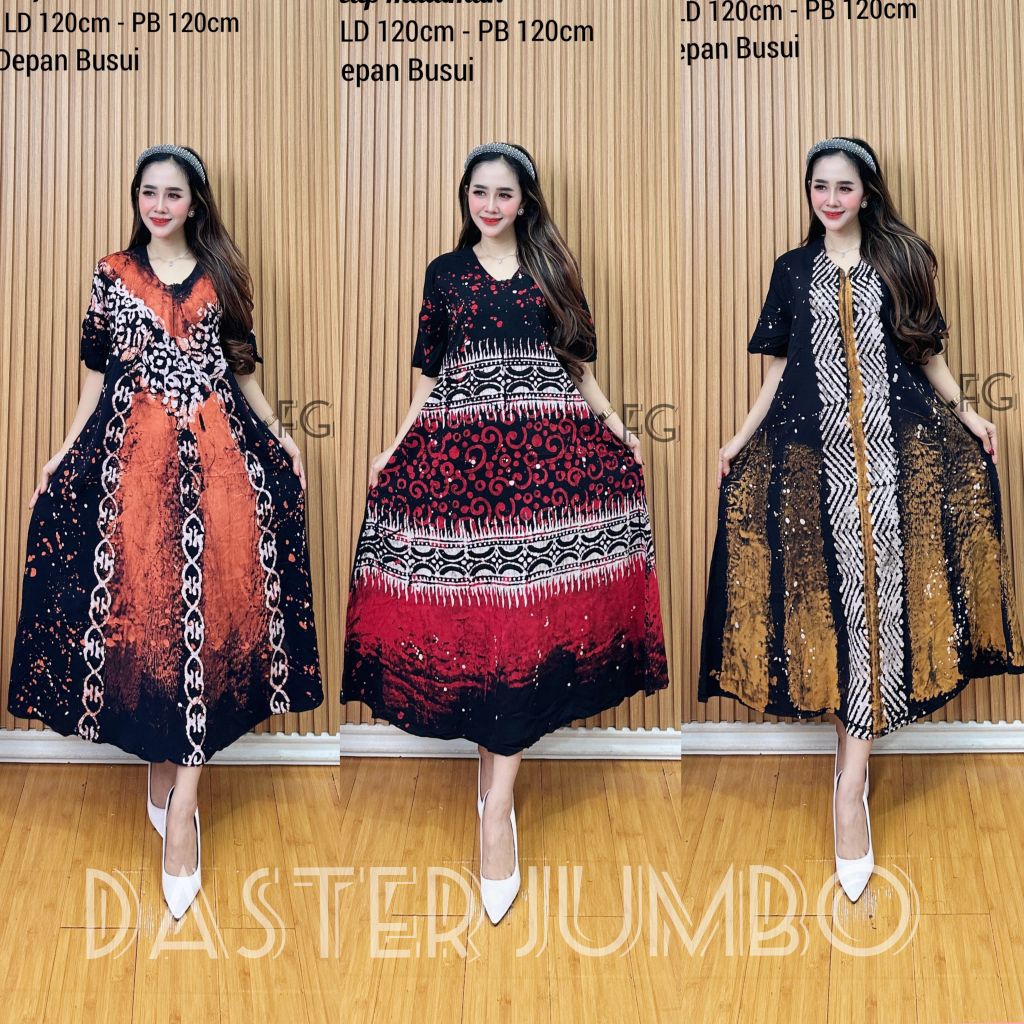 Termurah - Daster jumbo Terbaru Twill Rayon Super Premium original viral lengan pendek kekinian Bati