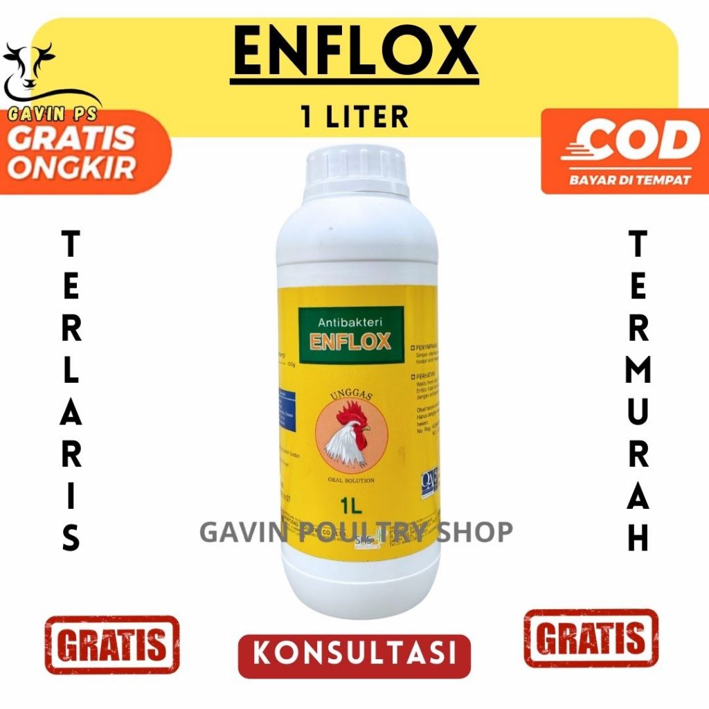 EnfloX 1 LITER ORAL Antibakteri Unggas Spektrum Luas