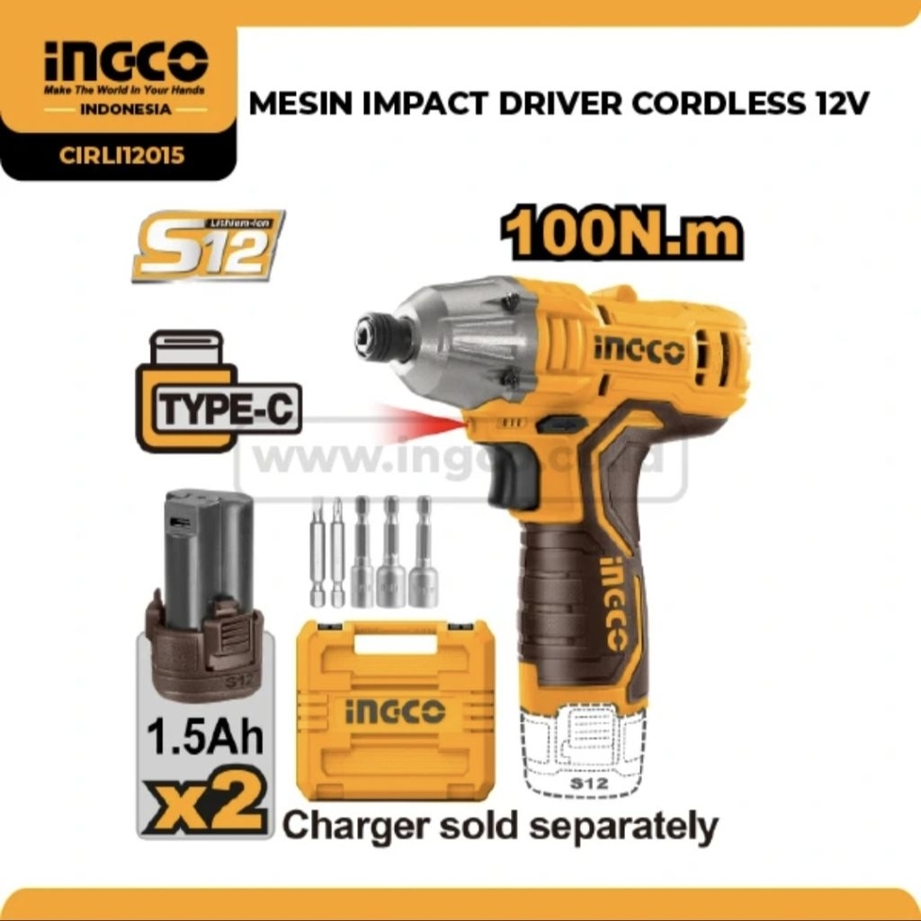 MESIN IMPACT DRIVER CORDLESS 12V INGCO