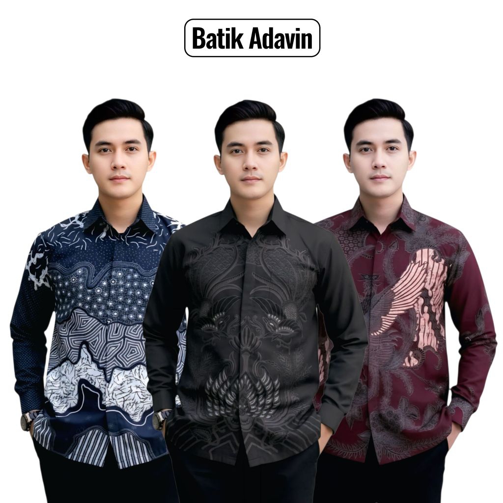 Hem Batik Fashion Baju Premium Pria Baju Lengan Panjang Atasan Batik Pakaian Resepsi Terjamin Bahan