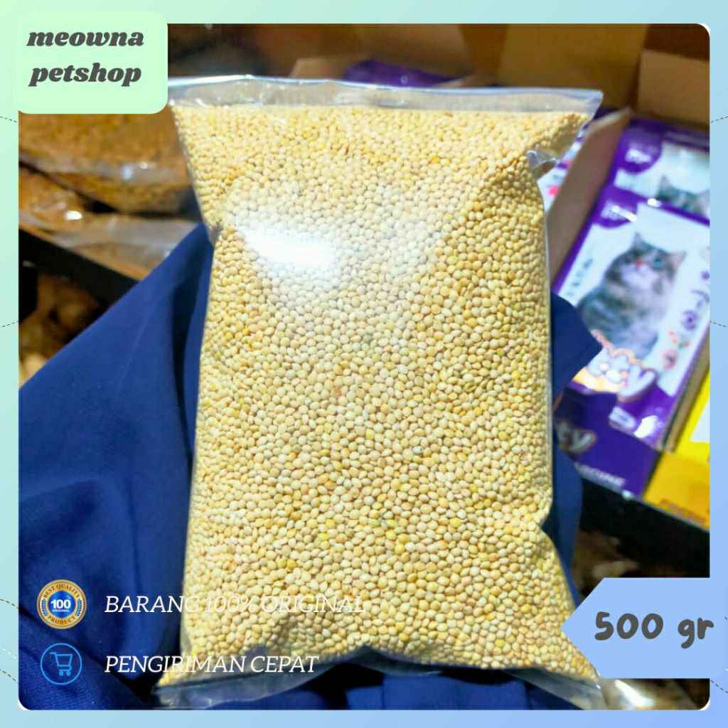 Milet Putih premium vita 500gr GRATIS minyak ikan – Pakan Burung Premium, Bersih & Fresh untuk Loveb