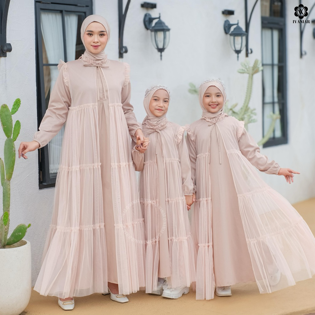 Ivaniar | Cassia Dress | Dress Mewah | Gamis Couple Ibu dan Anak Perempuan 1-12 Tahun