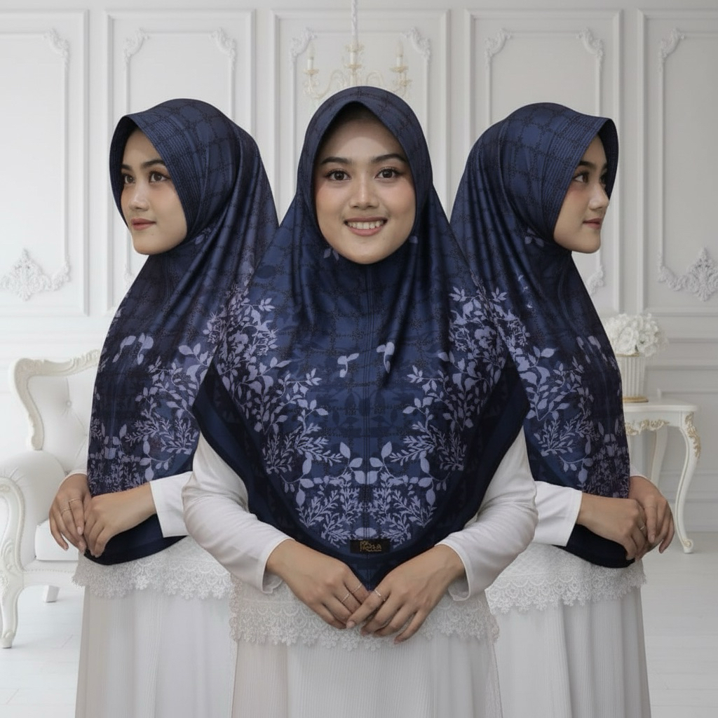 Motif Bunga - Jilbab Instan Bergo Jersey Premium