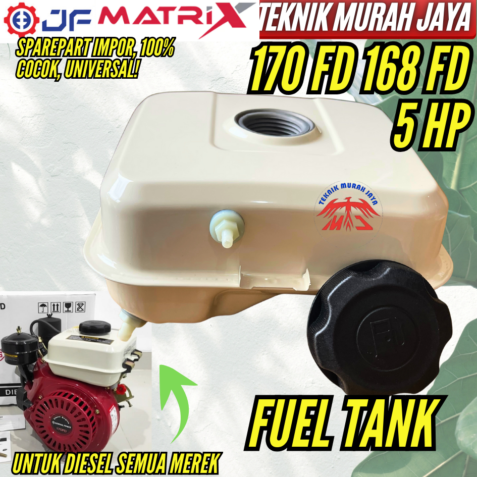JF MATRIX Sparepart Fuel Tank SOLAR 170FD 168 FD 5 HP Diesel Tangki BAHAN BAKAR 3,6 Liter 3.6 LGener