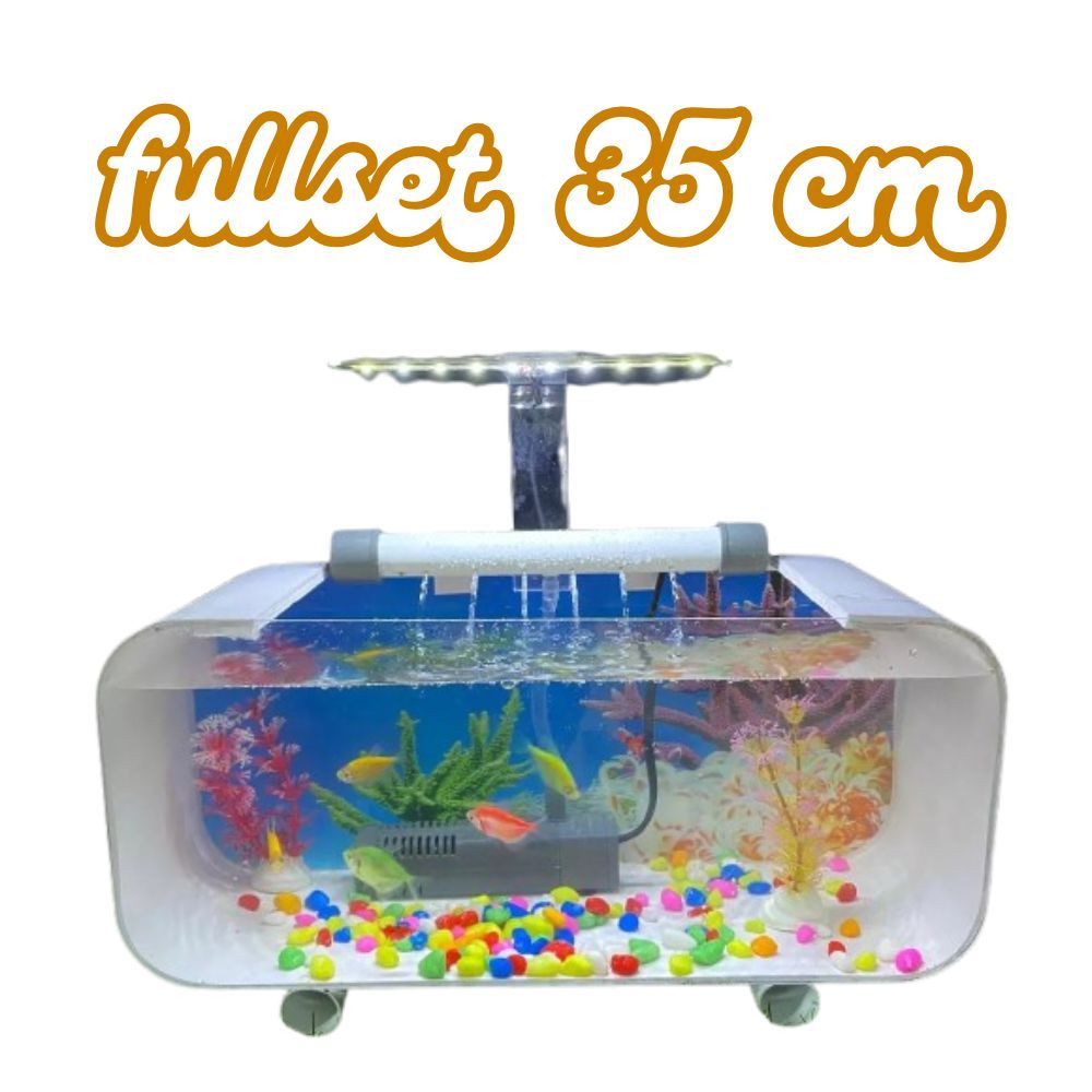 Aquarium Estetik 30/35 cm | Akuarium Akrilik Transparan Modern Hiasan Rumah
