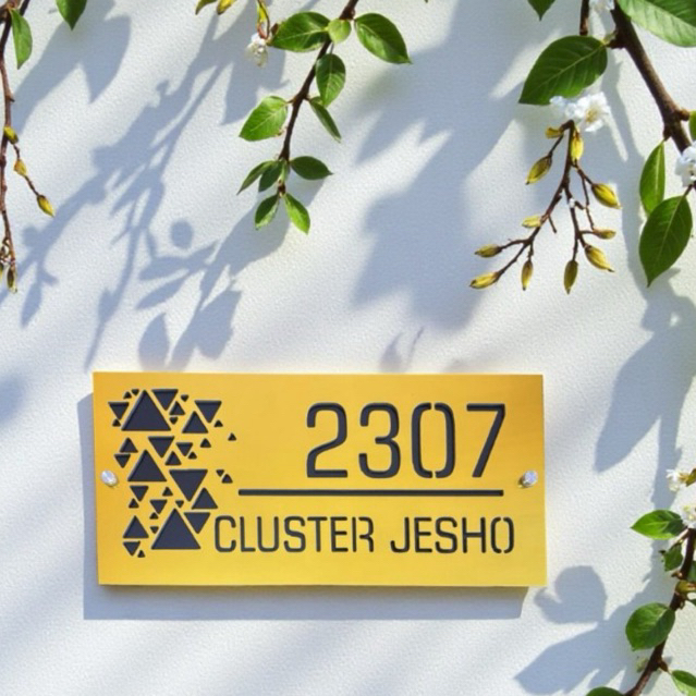 Nomor rumah ACP miror gold / plat nomor rumah /  Nomor Rumah