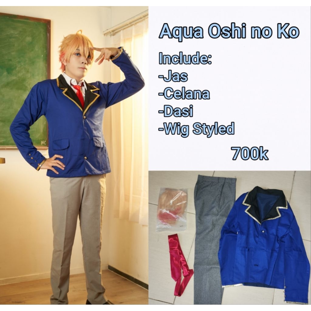 Kostum Cosplay Aqua Hoshino Oshi No Ko