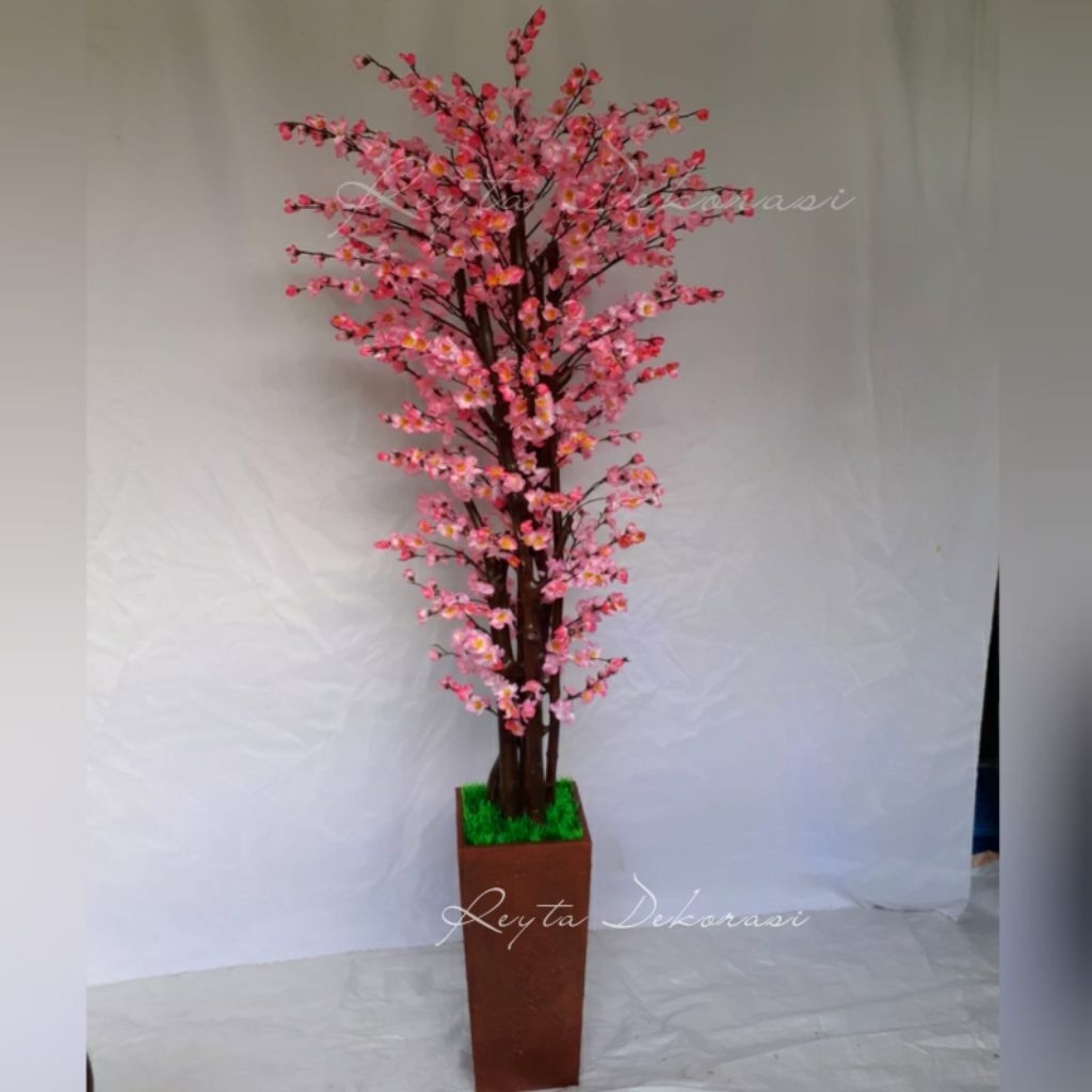 Bunga plastik tinggi 170cm pohon sakura bunga Hias imlek/artificial/ pohon plastik sakura dekorasi i