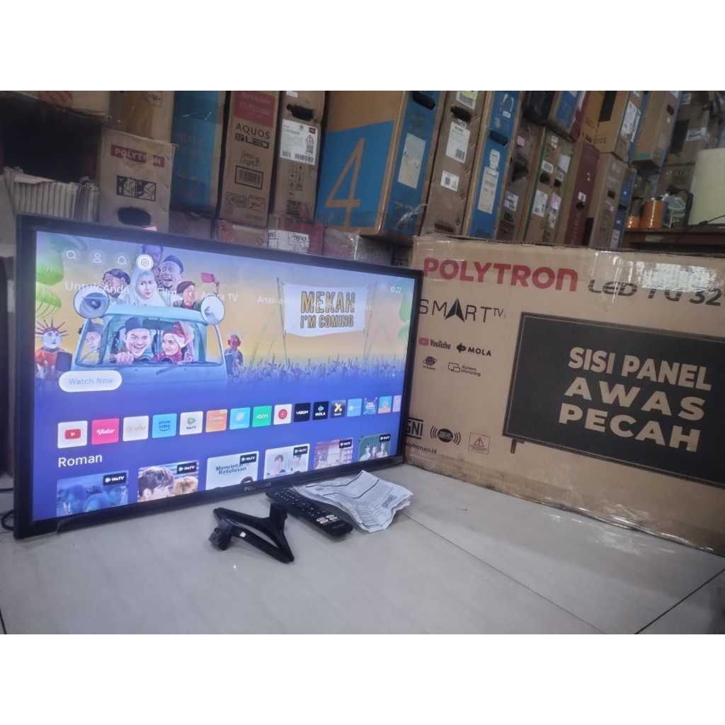 TV LED Polytron 32In HD SMART TV Youtube Digital TV Kondisi bekas pemakaian 6405F