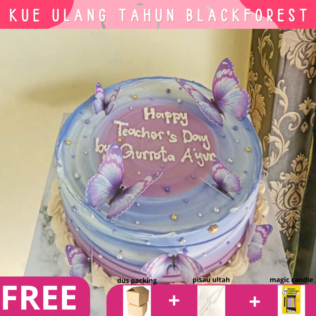 Korean Cake Birthday Aesthetic /Kue Ulang Tahun Bekasi /Birthday Cake/Kue Ultah/Kupu Kupu