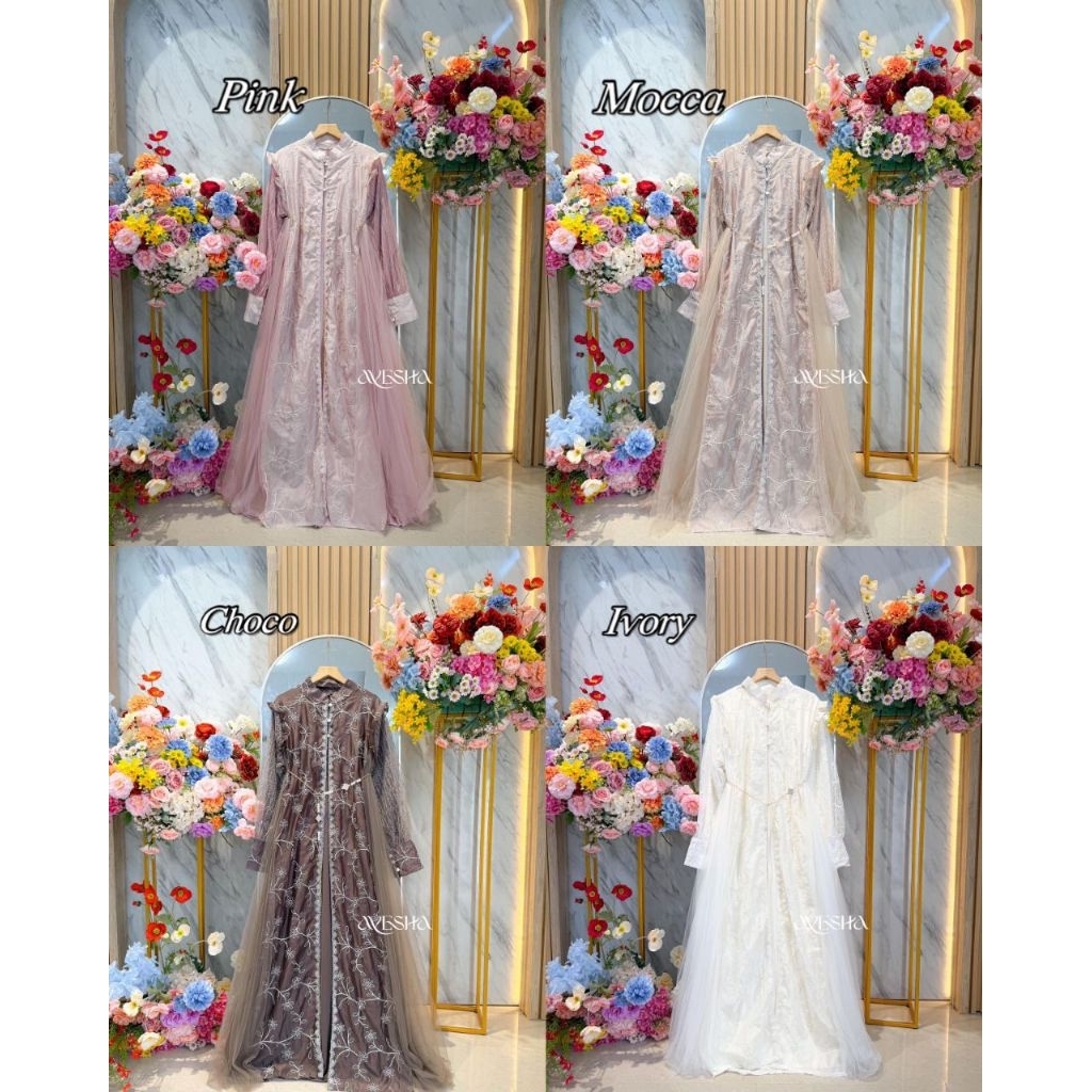 Valenia Zevana Maxi Dress Raya Collection -Ayesha Hijab Official