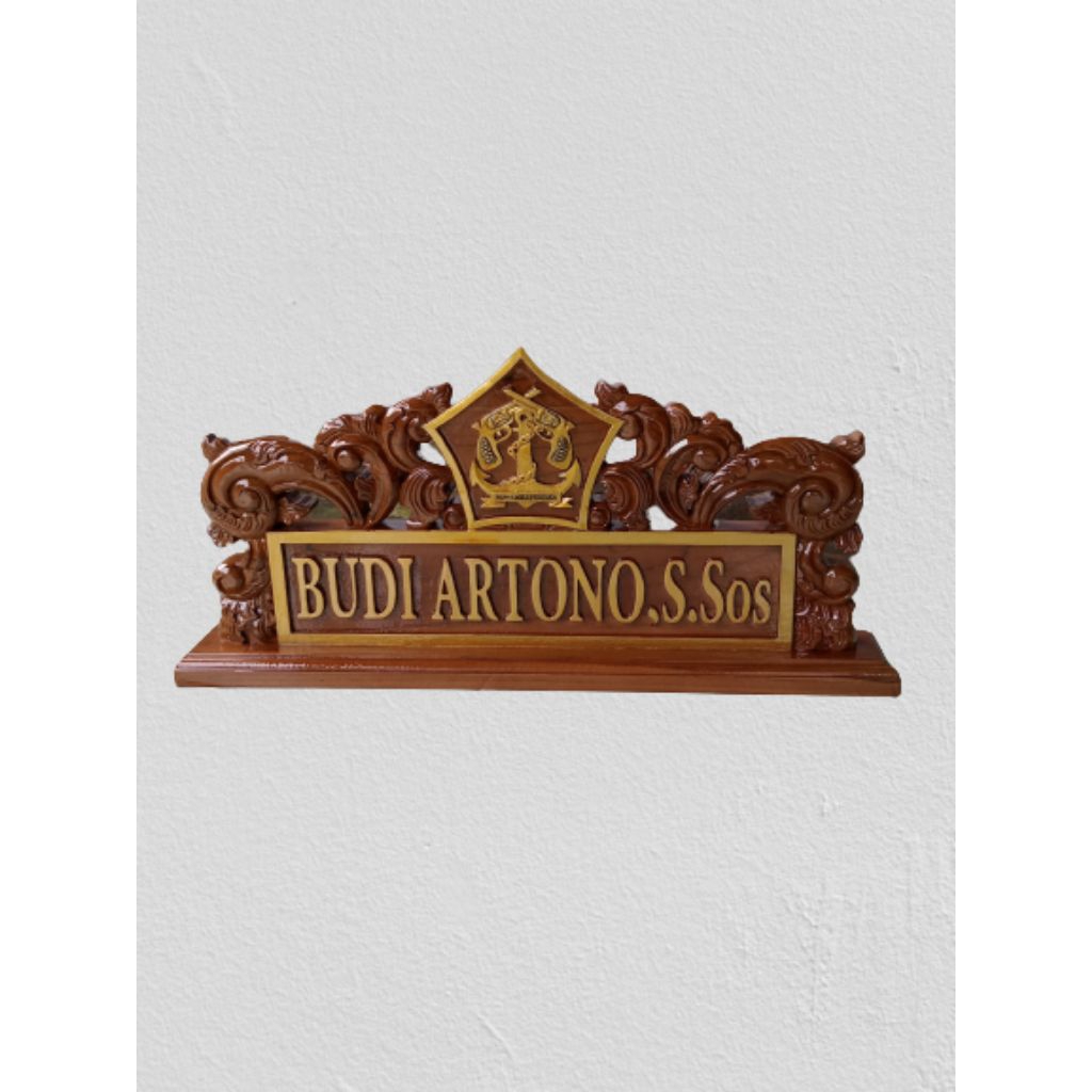 Papan nama meja ukir papan nama kayu papan nama custom ukir