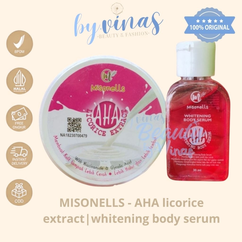 Misonells BLEACHING AHA bleaching badan pemutih badan Ampuh (BPOM)