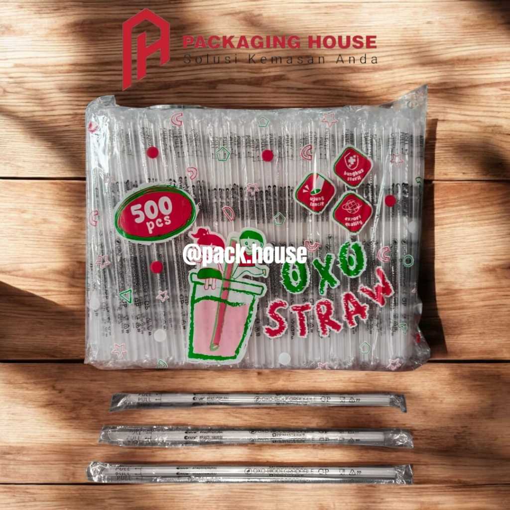 [500 PCS] SEDOTAN OXO 6 MM TRANSPARAN l SEDOTAN PLASTIK STERIL I SEDOTAN BEBAS BPA