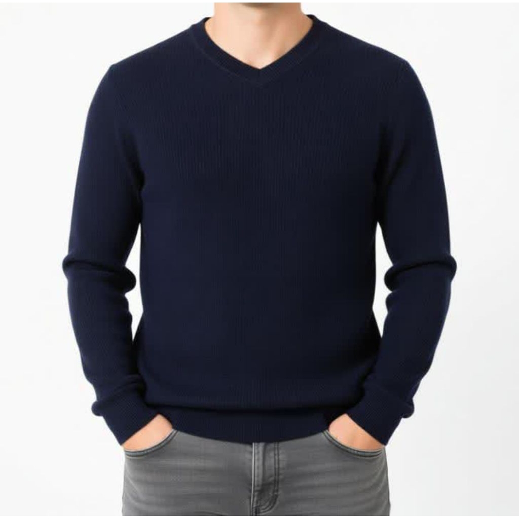 Armani Exchange Navy V Neck Sweater