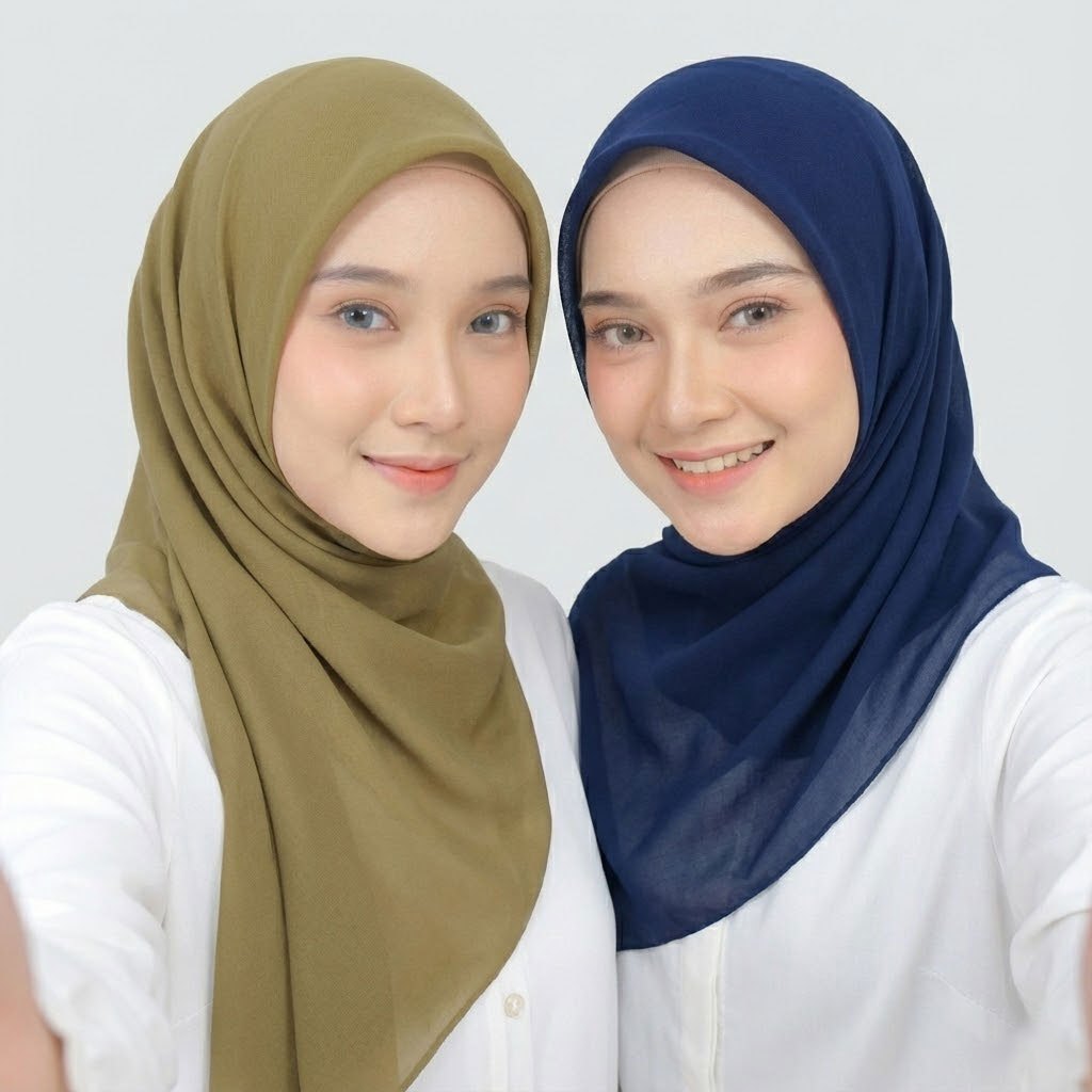 Hijab Segiempat Polos Paris Japan Premium - Ansania Sana Series
