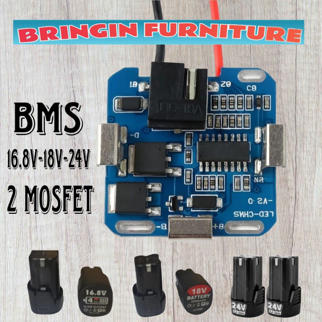 BMS BOR BATERAI 4S 2MOSFET 16.8V 18V 24V MODUL BMS BATRE 4CELL BISA UNTUK SEGALA MERK UNIVERSAL