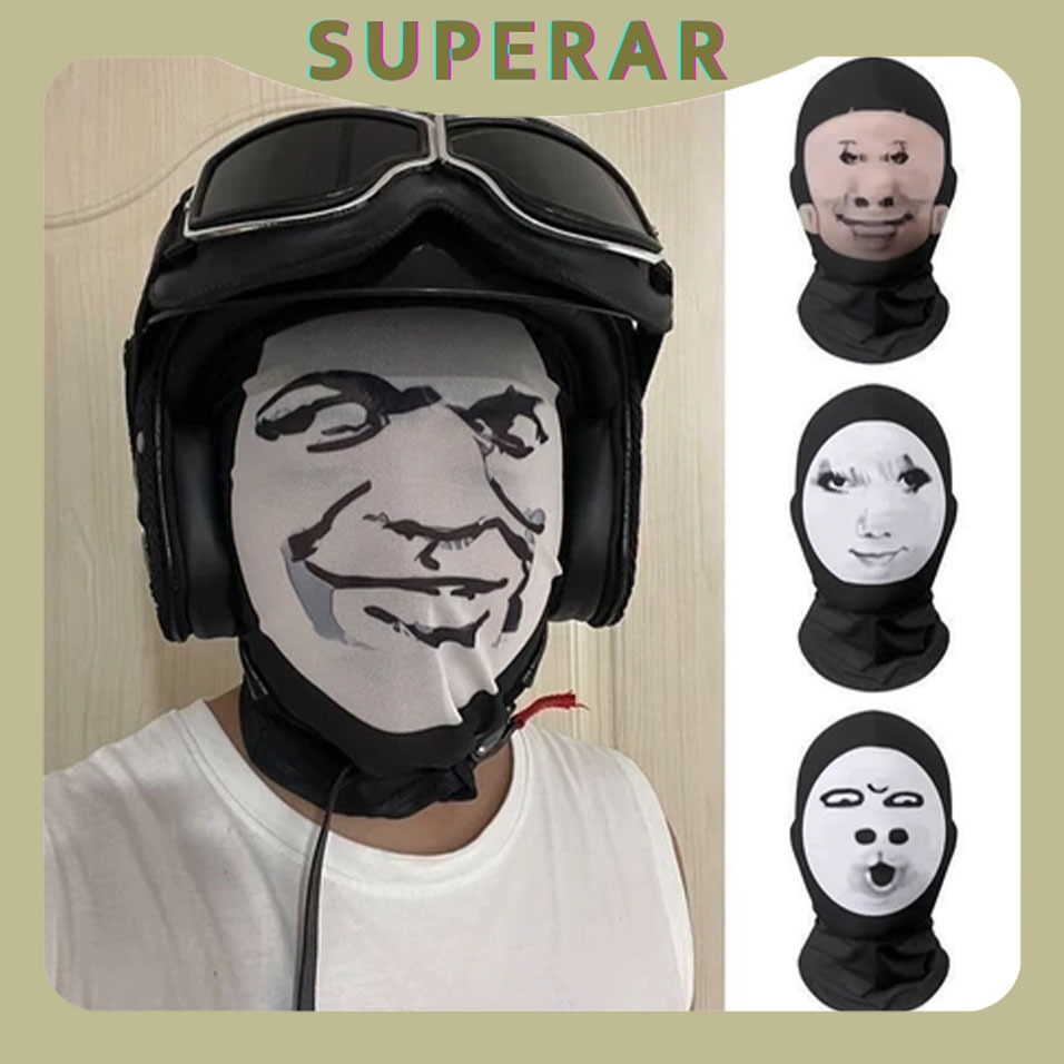 Masker Sepeda Lucu Topeng Wajah 3D Topeng Ugly Face Lucu Masker Ekspresi Yang Bernapas