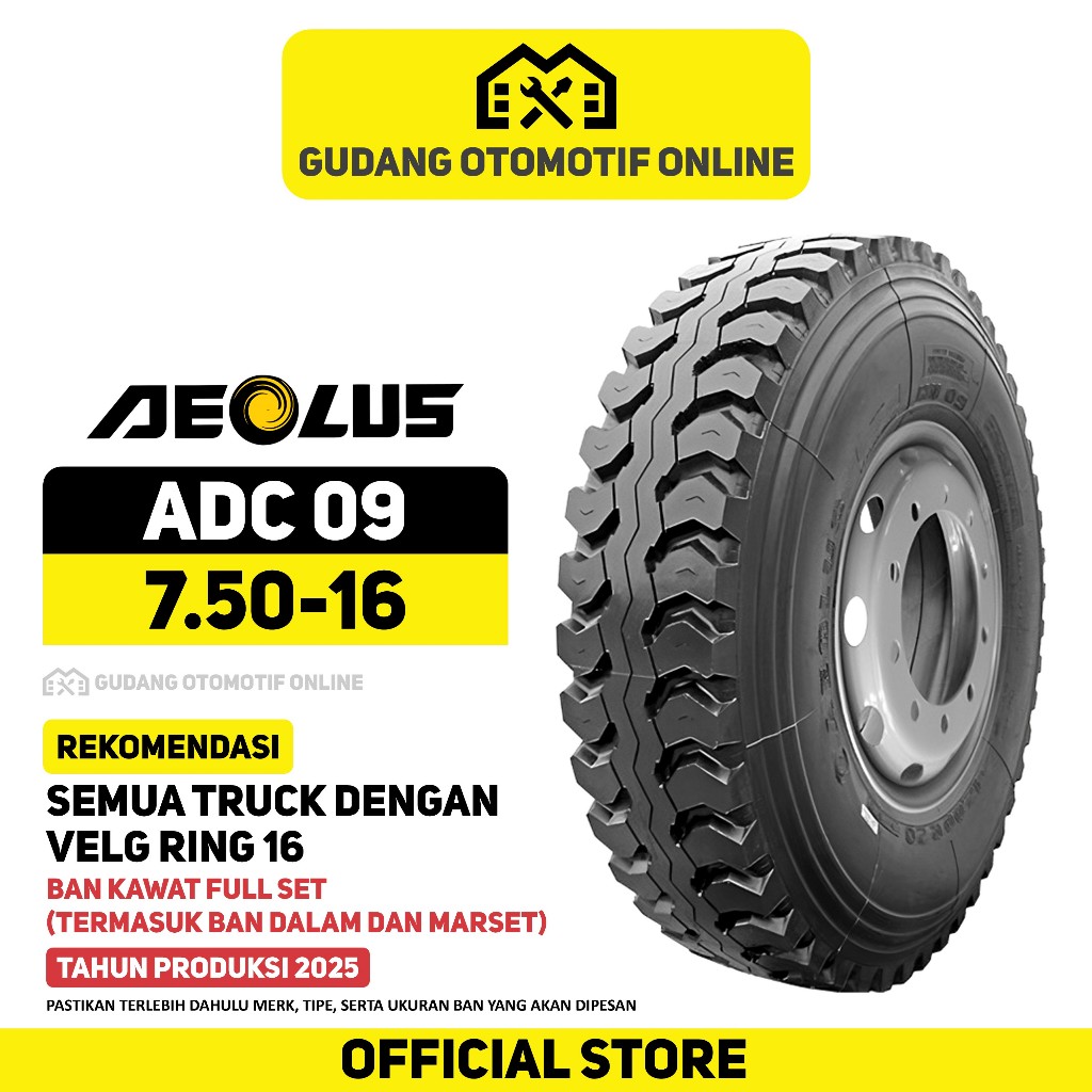 Ban Truk Aeolus ADC09 750 R16 16 Truck Colt Diesel Canter Ragasa 7.50 R16