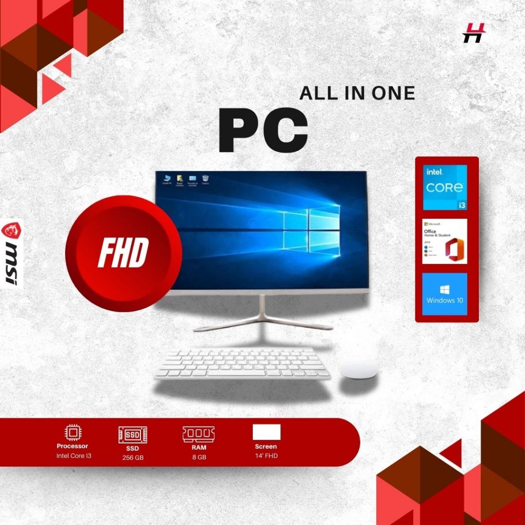 PC ALL IN ONE | RAM 8GB | SSD 256GB | DISPLAY 24 INCHI