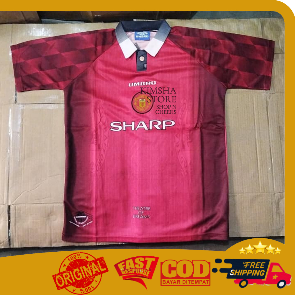 Kaos Umbro Sharp Jersey Manchester United F.C. 1996 1997 Home MUFC Man.U Football Soccer Shirt Pakai