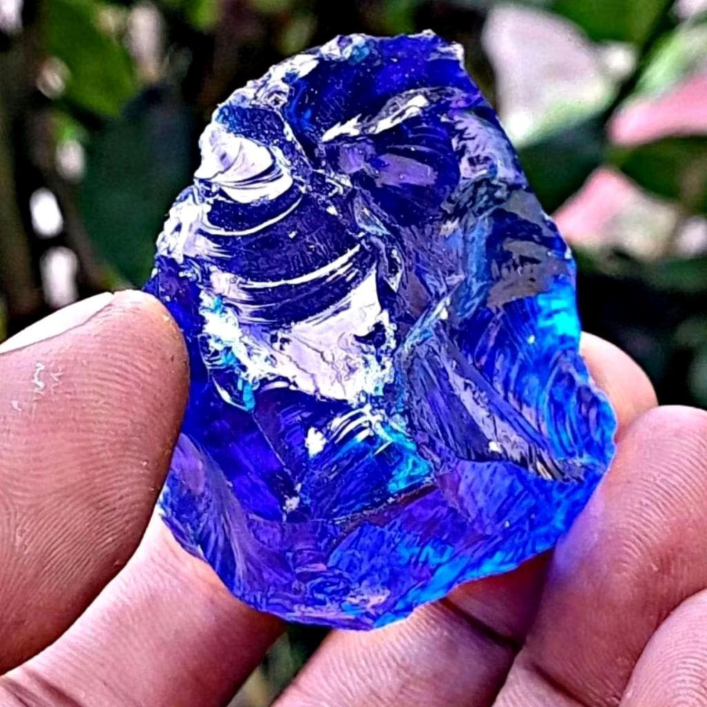 Batu Akik Blue Obsidian King Safir Bongkahan 3 Sd 5 Cm