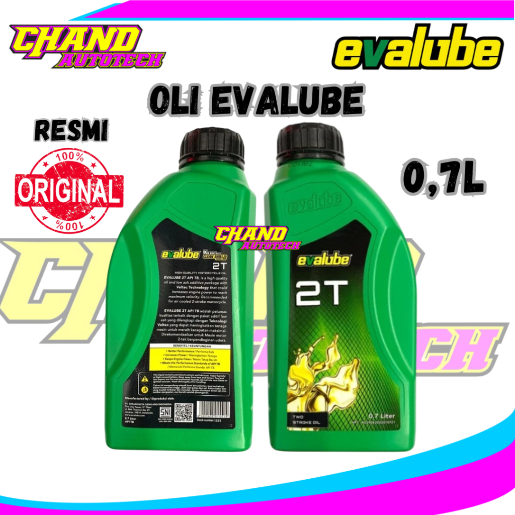 Oli Samping Evalube 2T API TB 700ml – Pelumas mesin 2-tak berkualitas tinggi, 100% original