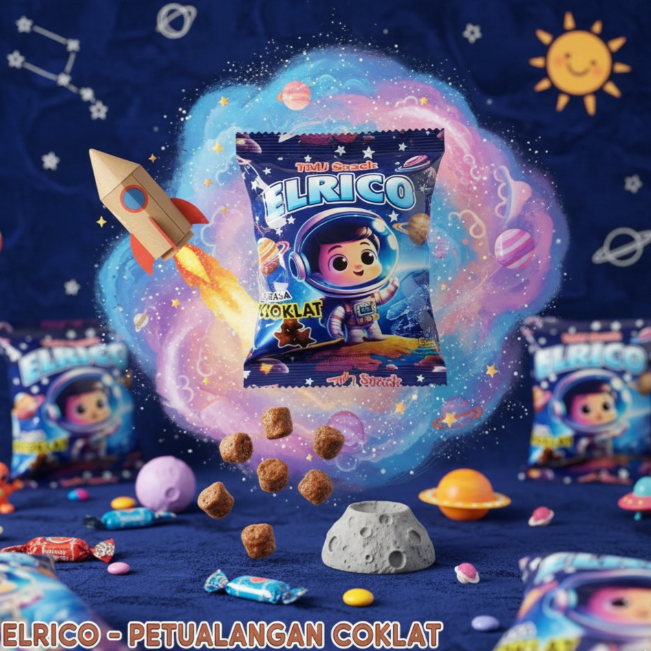 ELRICO SNACK BERHADIAH RASA COKELAT | 1 BAL ISI 10PCS